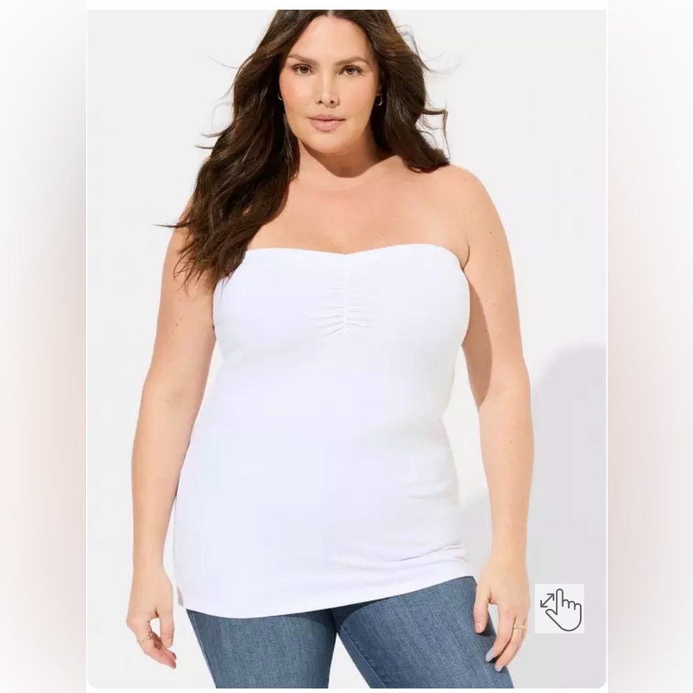 Foxy Strapless Ruched-Front Tube Top - Picture 2 of 5